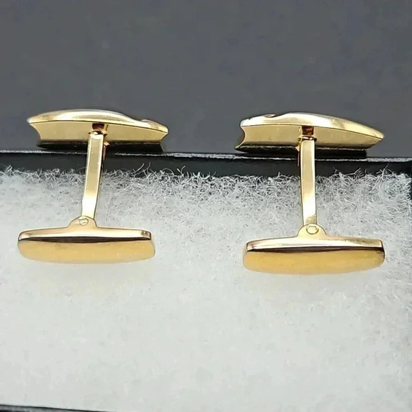 Yves Saint Laurent Gold and Silver Tone Cufflinks and Tie Bar set - Picture 4 of 5